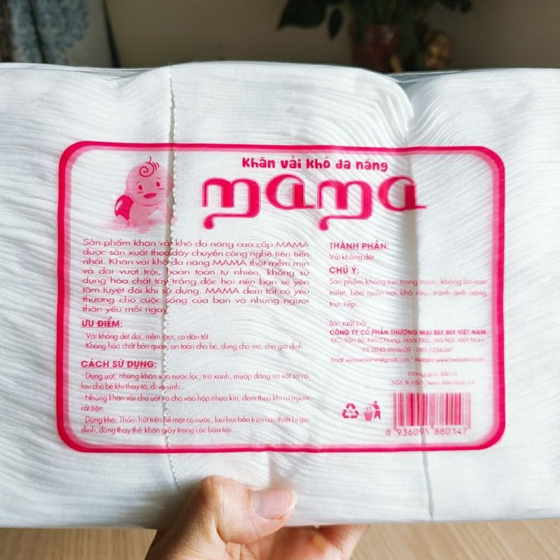 khăn vải khô đa năng mm 300gr dai mềm cho bé