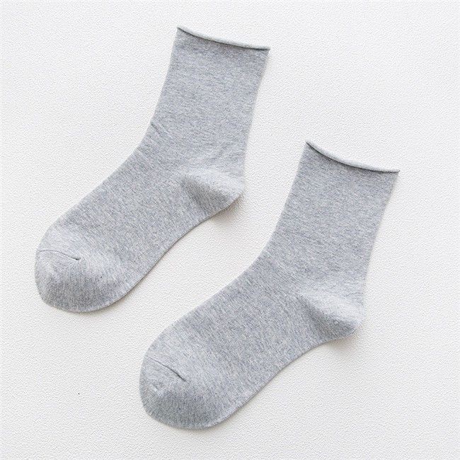Vớ cotton cổ cao màu trơn thiết kế đơn giản thời trang Hàn Quốc cho nữ
