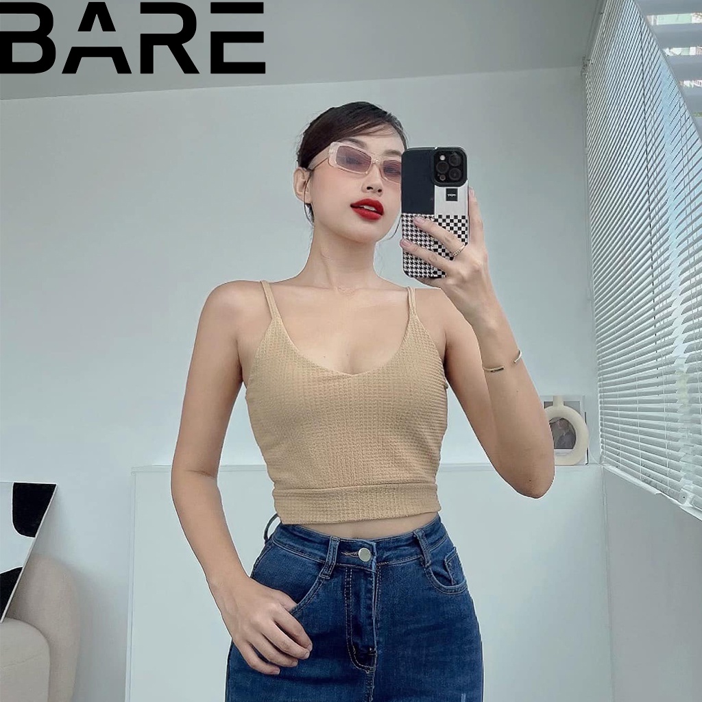 Áo hai dây nữ - áo hai dây croptop chất vải xốp mới lạ trendy - A007 xốp