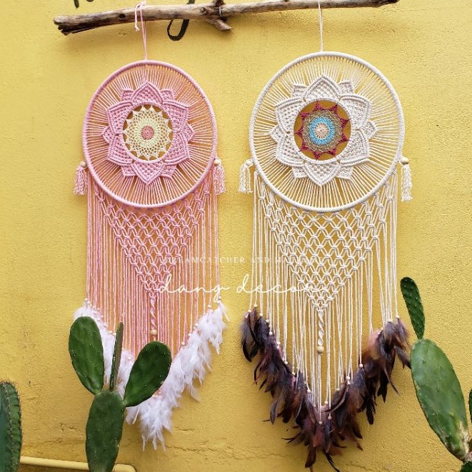 Dreamcatcher bông hoa siêu lớn trang trí nhà, quán cà phê, homestay phong cách boho