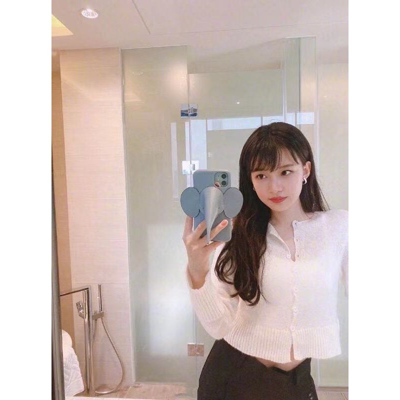 Rose blackpink Áo Khoác Cardigan Dài Tay Phong Cách Retro Nữ Tính