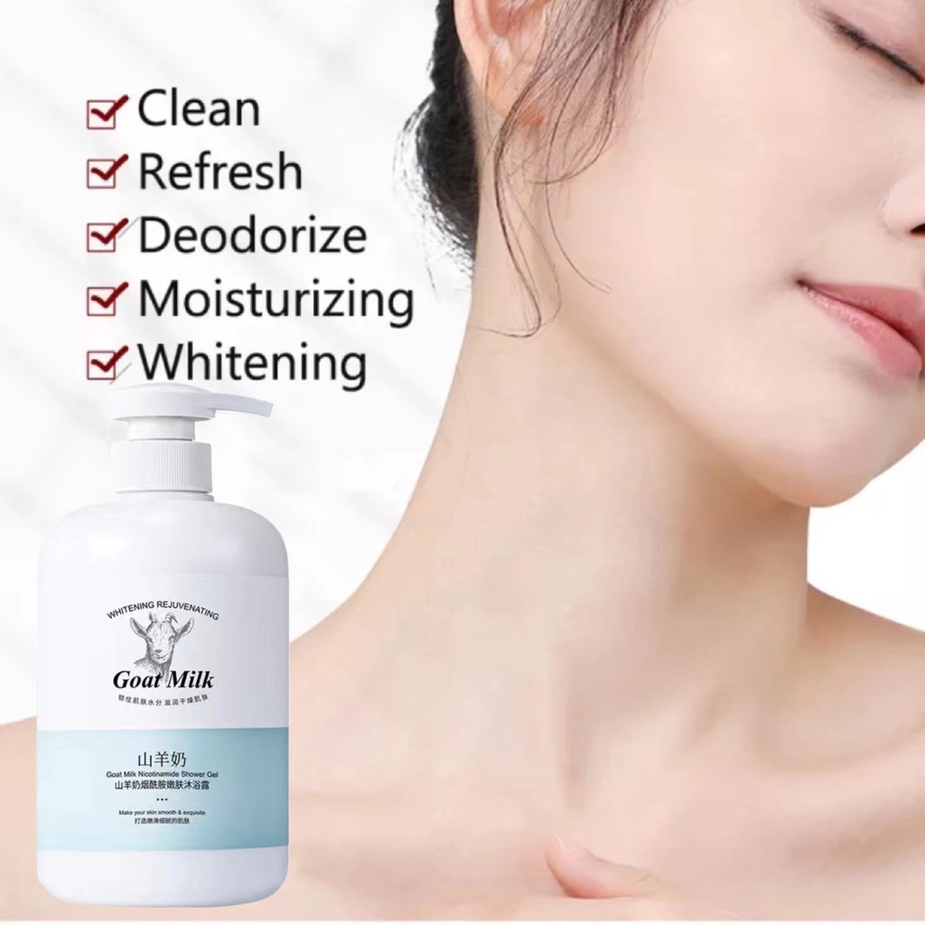 Sữa tắm trắng da Tẩy tế bào chết làm trắng nhanh Sữa tắm Dê Care 800ml Chiết xuất sữa dê Giúp Dưỡng Ẩm Sáng Da giảm mụn lưng hiệu quả Hương thơm lâu dài