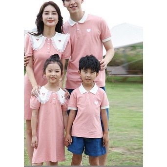 Áo polo Màu Hồng Có Cổ Thời Trang Dành Cho Cả Gia Đình