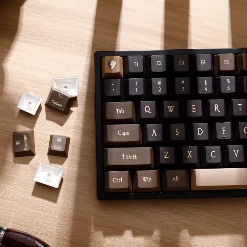 Keycap cho bàn phím cơ profile Cherry hỗ trợ layout MacOs - mẫu Bronze