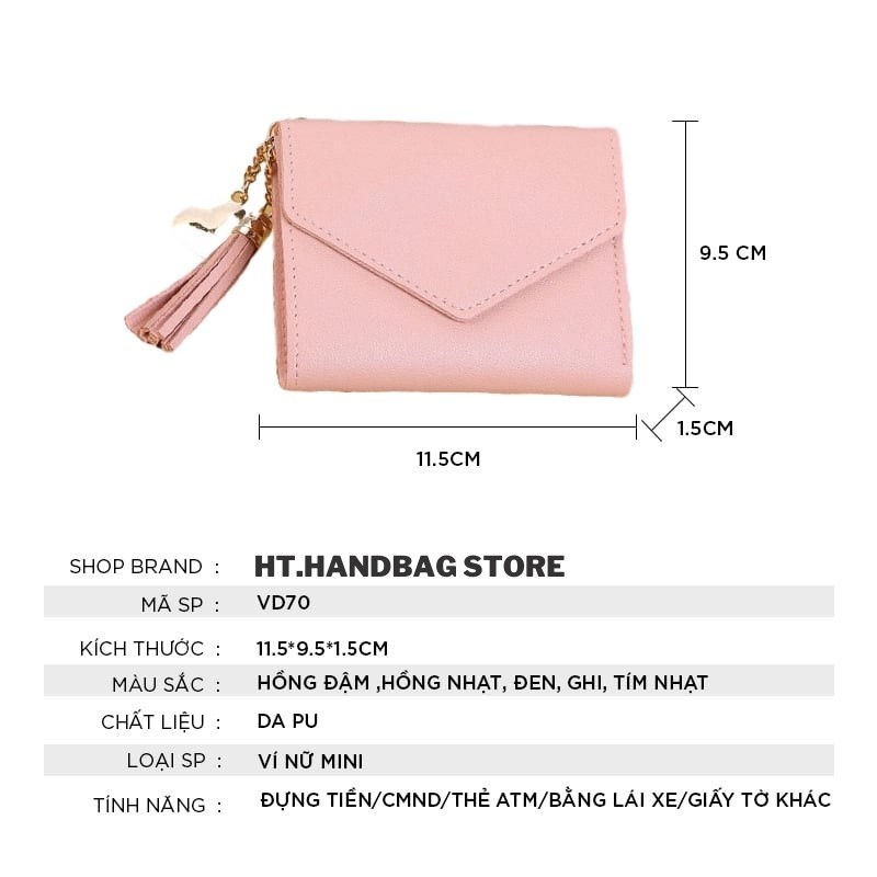 Ví nhỏ cầm tay nữ cute đẹp cao cấp ngắn nhỏ gọn bỏ túi thời trang giá rẻ VN01 | BigBuy360 - bigbuy360.vn
