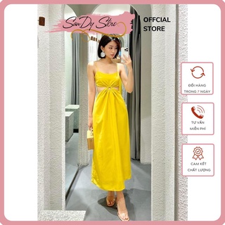Váy 2 Dây Khoét Eo Chất Liệu Lụa Cao Cấp Không Nhăn, Đầm Maxi 2 Dây Khoét Eo 4 Màu Siêu Xinh Siêu Tôn Dáng