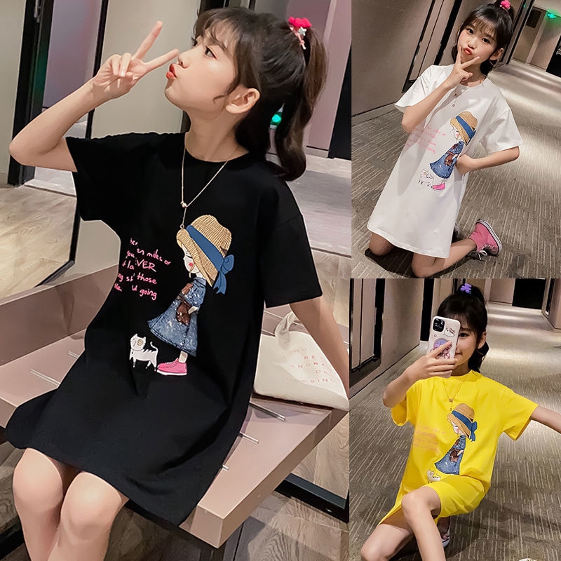 Đầm thun dáng rộng dành cho bé gái