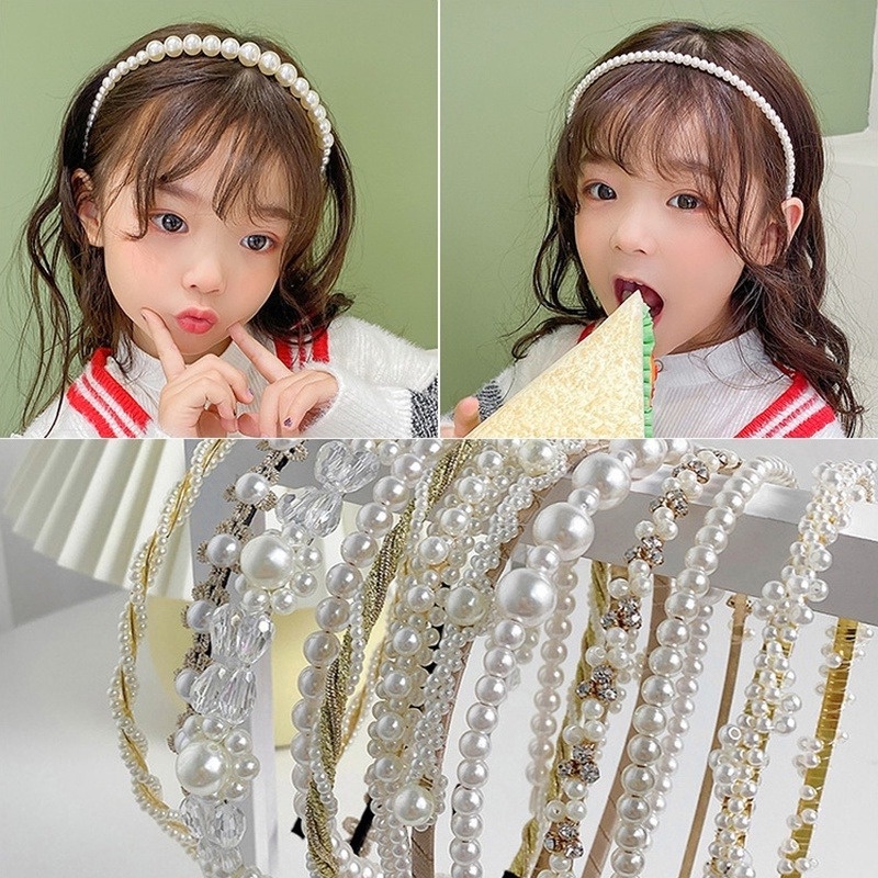 Băng Đô cài tóc Đính Ngọc Trai Nhân Tạo Thời Trang Hàn Quốc