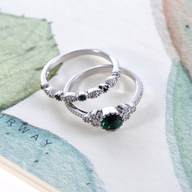 Nhẫn Đính Đá Sapphire Màu Ngọc Lục Bảo Cho Nữ YR