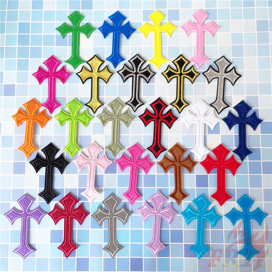 ❣️ Miếng Vá Sắt: Chữ Thập Nhiều Màu ❣️1 Miếng Dán Ủi Lên Quần Áo Hình Đôi Giày