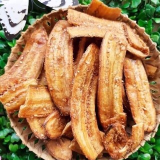 0.5KG CHUỐI SẤY GIÒN TẨM MÈ VỪNG VỠ ĐÔI BAO NGON