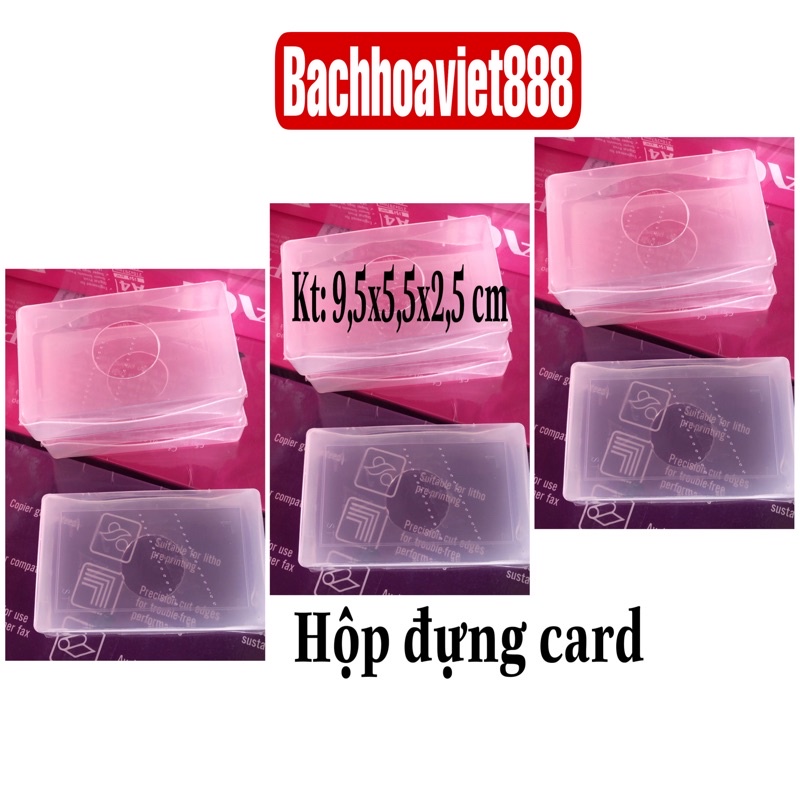 Hộp nhựa chữ nhật đựng thẻ kích thước 9,5x5,5x2,5 cm, hộp nhựa trong suốt đựng thẻ tiện dụng