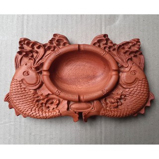 Gạt tàn thuốc Gỗ trạm Cá chép sang trọng