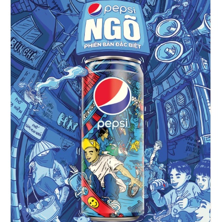 Lốc 6 lon nước ngọt có gaz Pepsi Ngõ 245ml