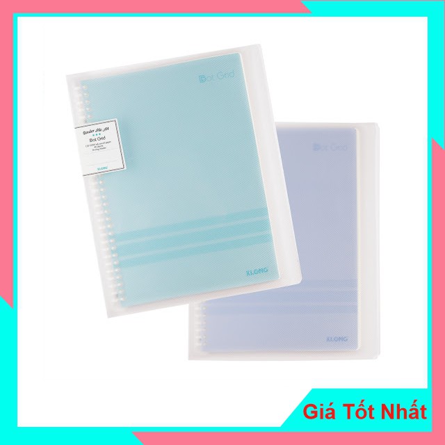 Sổ Dot Grid File Nhựa Kẹp Còng A4 - 40 tờ Klong Mã số 555