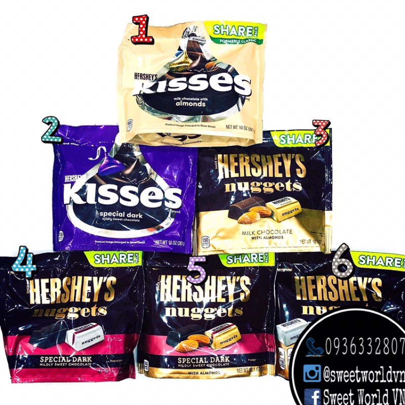 Socola Hershey's gói trung (286g) - Mỹ