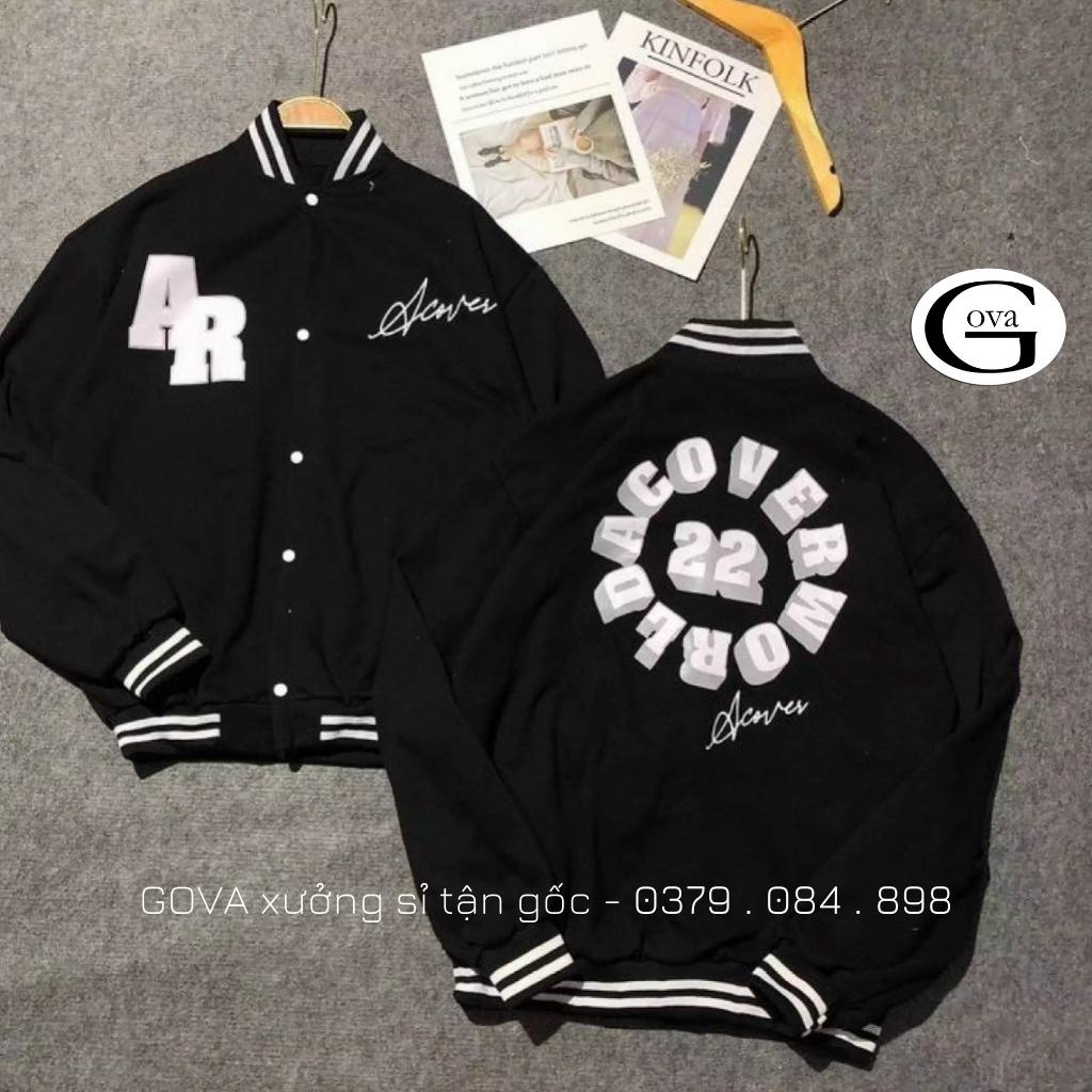 Áo Khoác Bomber Nỉ AR ACOVER Nam Nữ Form Rộng Vải Nỉ Hình In Đẹp GOVA