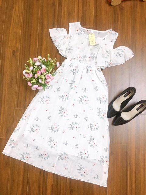 (Hàng sẵn) Đầm hoa dài mùa hè Hàn Quốc vải voan | BigBuy360 - bigbuy360.vn