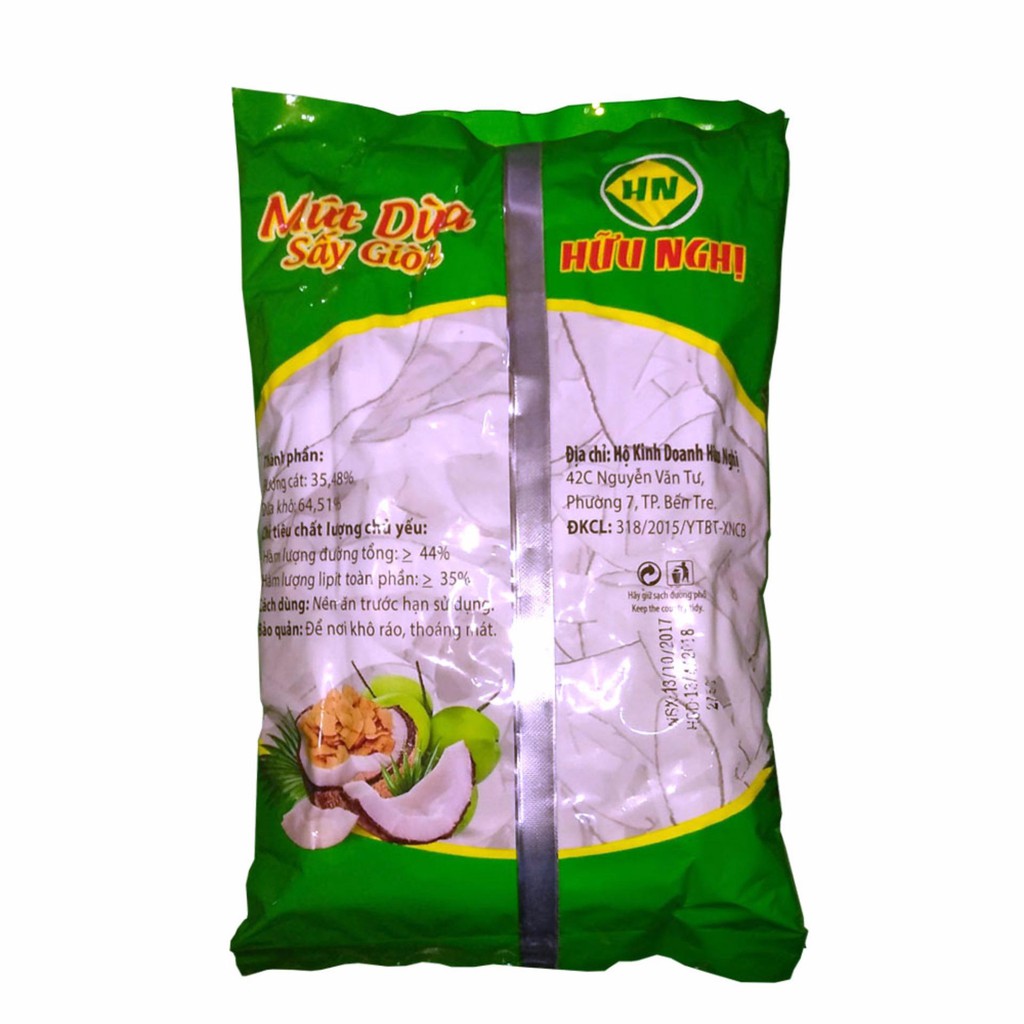 Mứt Dừa Sấy Giòn Hữu Nghị Gói 300g (Đặc sản bến tre)