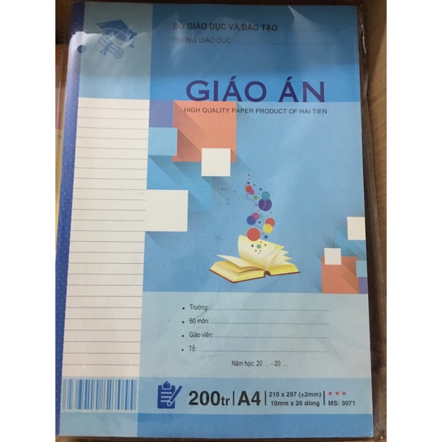 Giáo án 200 , 260 ,280 trang kẻ ngang khổ thường,a4  hải tiến