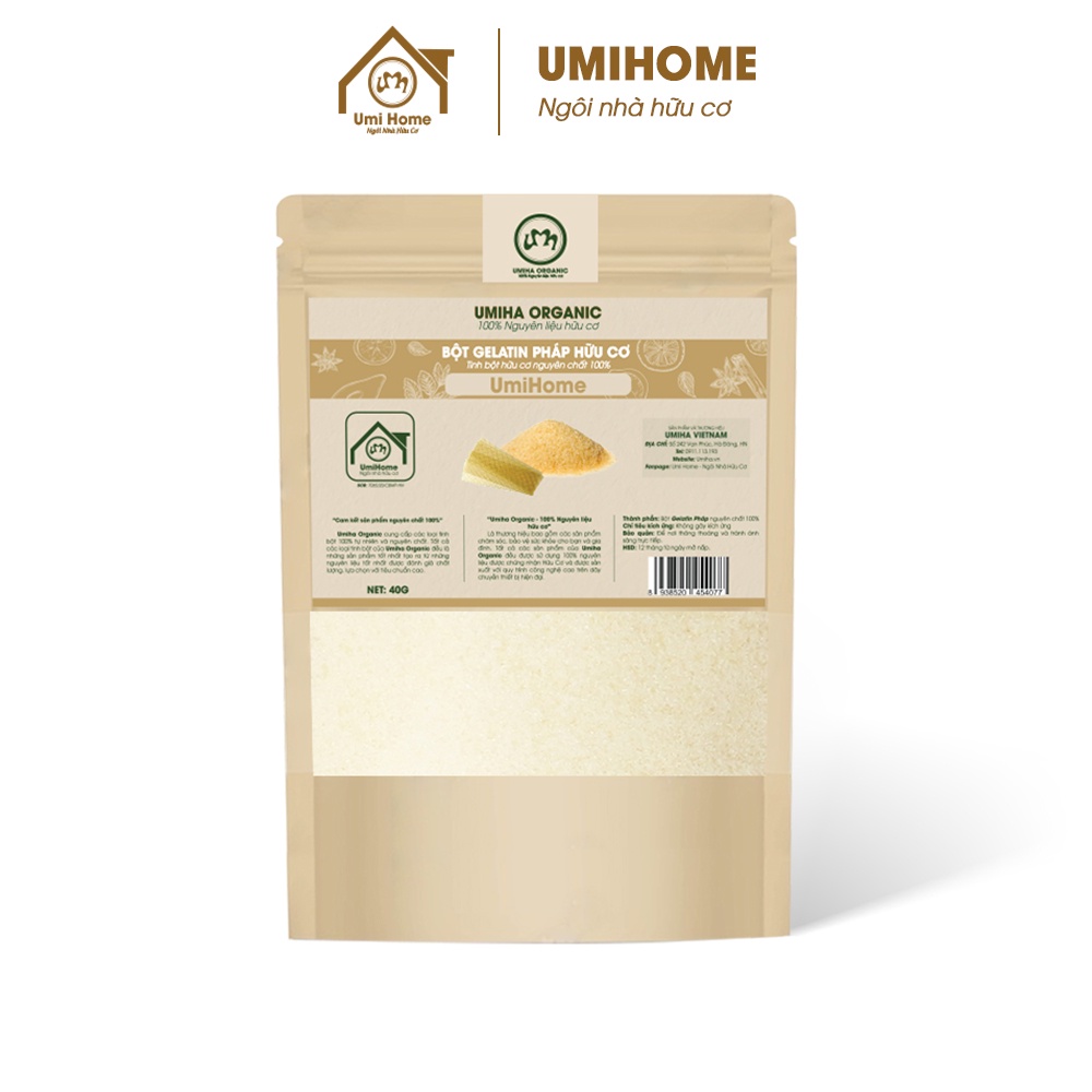 Bột Gelatin nguyên chất UMIHOME 135g đắp mặt nạ dưỡng da, loại bỏ tế bào chết