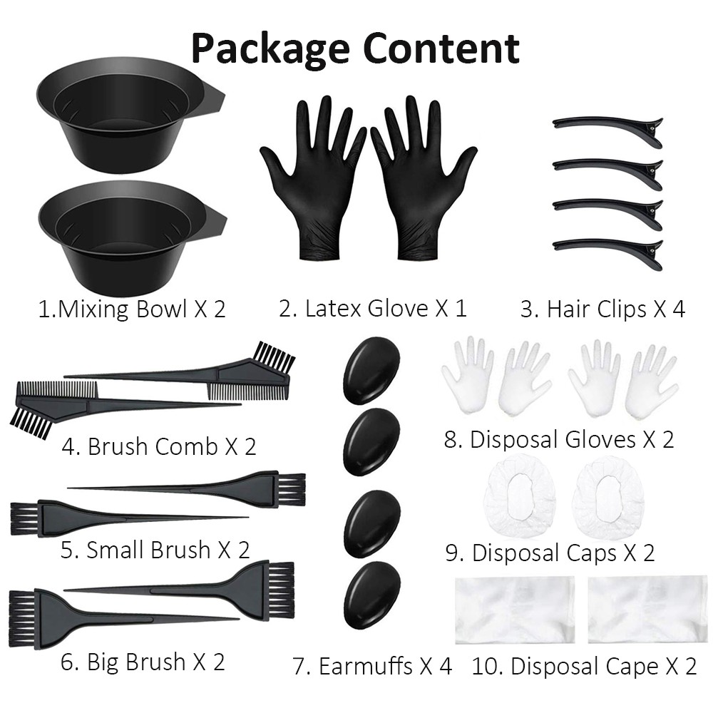 Bộ 22 dụng cụ nhuộm tóc chuyên dụng tiện lợi cho salon