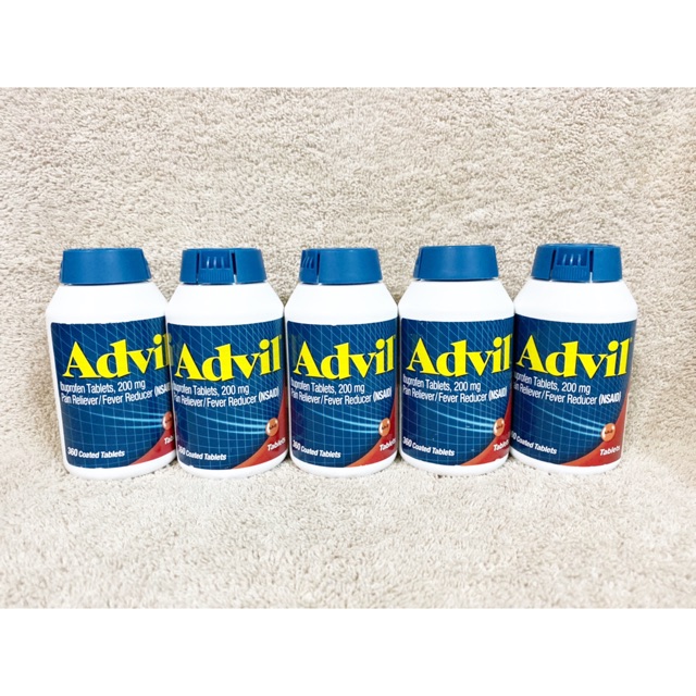 Viên uống Advils màu đỏ 200mg 360 viên.