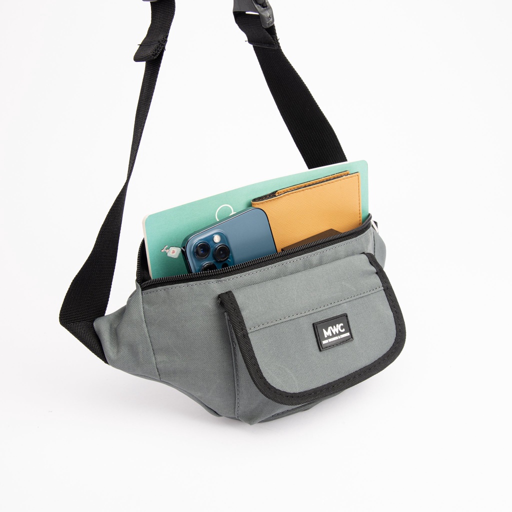 Túi Đeo Chéo MWC 0818 - Túi Đeo Hông Trơn 2 Ngăn Túi Vải Canvas Thời Trang Nam Nữ