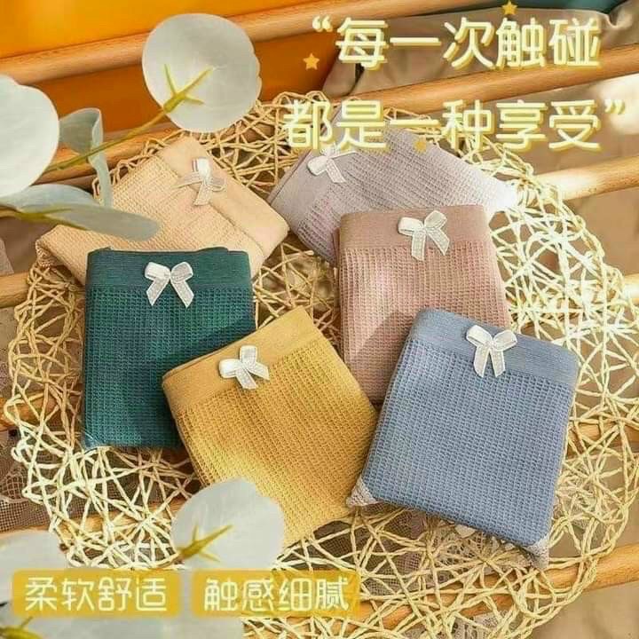 Quần lót nữ cotton tăm kẻ mềm mại co dãn 4 chiều, Quần chip nữ kháng khuẩn, quần lót nữ form 40-55kg