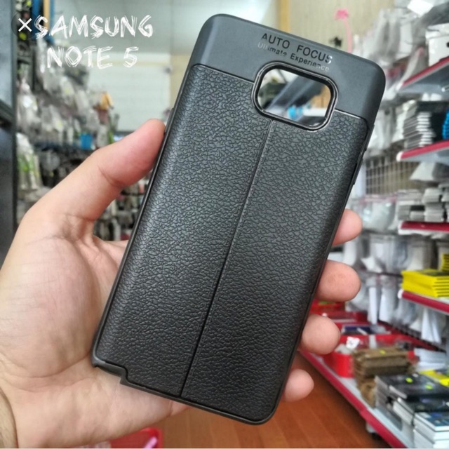 Ốp lưng dẻo Galaxy Note 5 vân giả da chống sốc Auto focus