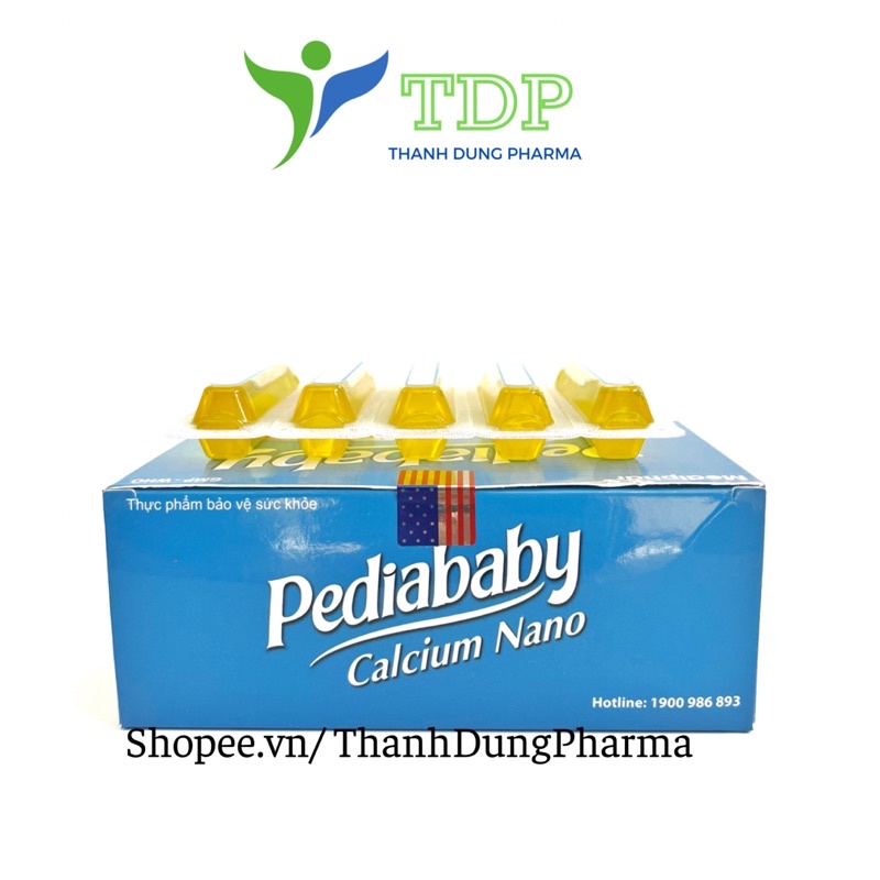 Siro Pediababy bổ sung canxi tăng cường đề kháng, cải thiện còi xương ở trẻ hộp 20 ống