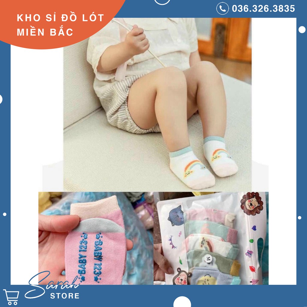 Set 5 đôi tất trẻ em hình ngộ nghĩnh chống trơn trượt mẫu mới 2020