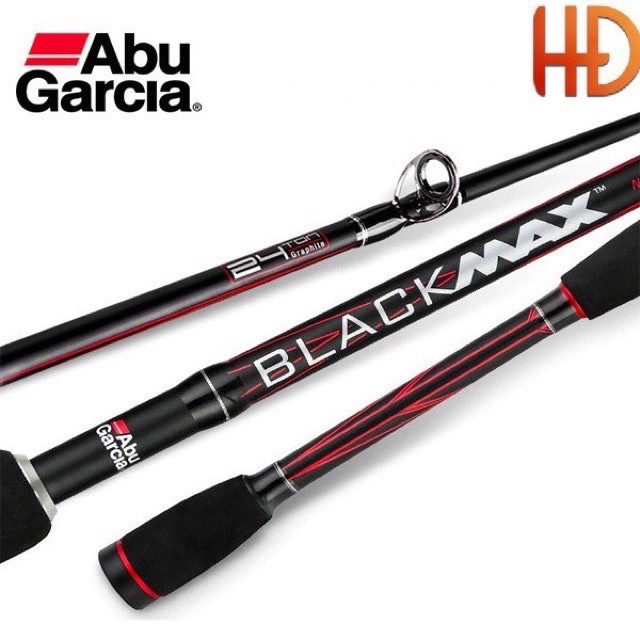 bộ cần câu máy ngang cần dài 2m4 abu black max + máy ngang CD 201 cần ABu Garcia black max cần cực khoẻ y hình .. ( giá 