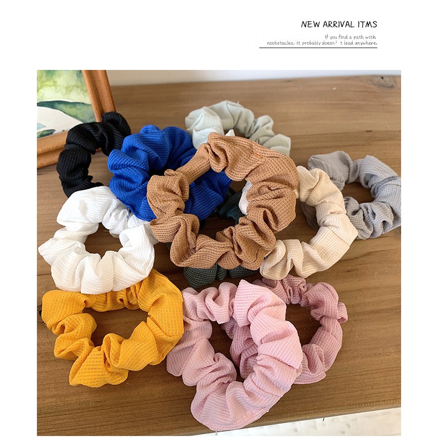 Dây Buộc Tóc Thiết Kế Màu Trơn Thời Trang Xinh Xắn Cho Nữ