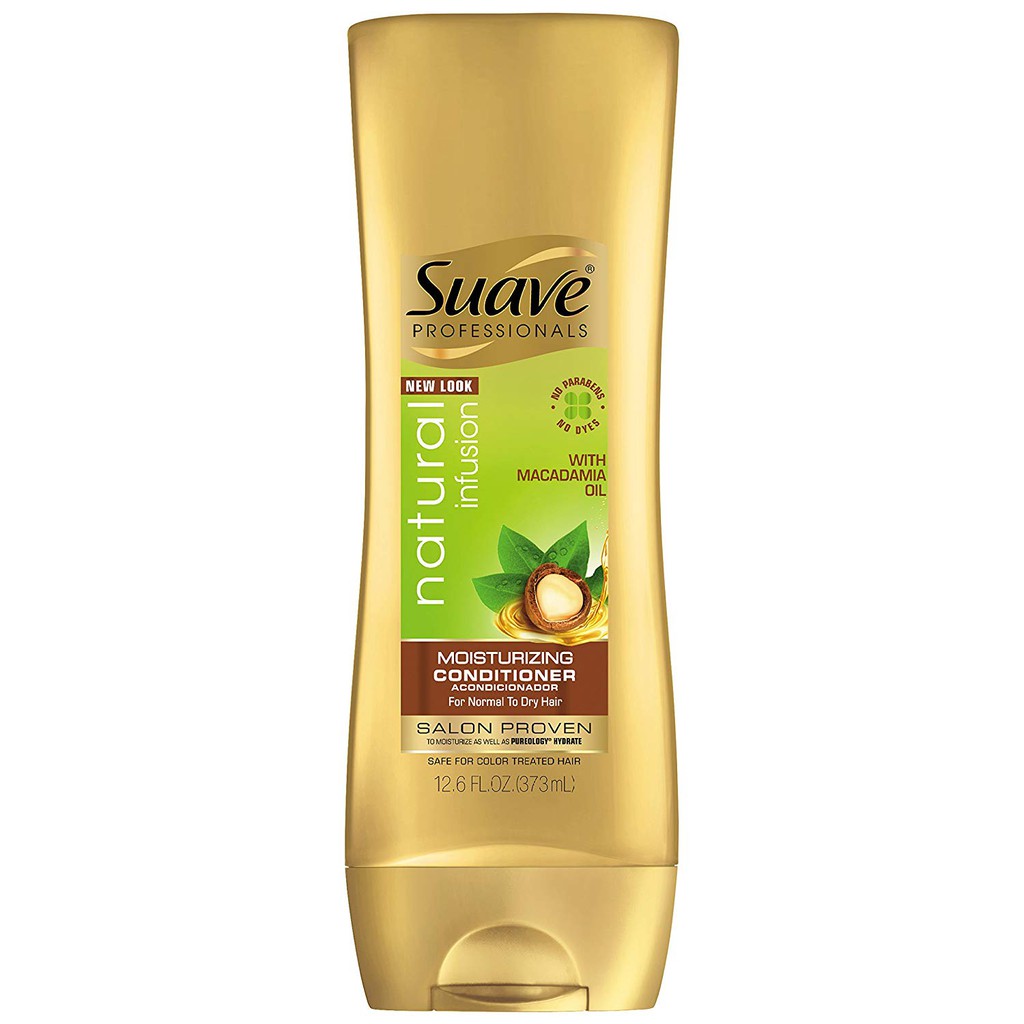 Dầu xả thiên nhiên dưỡng ẩm tóc Suave Professionals Conditioner Natural Infusion Macadamia 373ml (Mỹ)