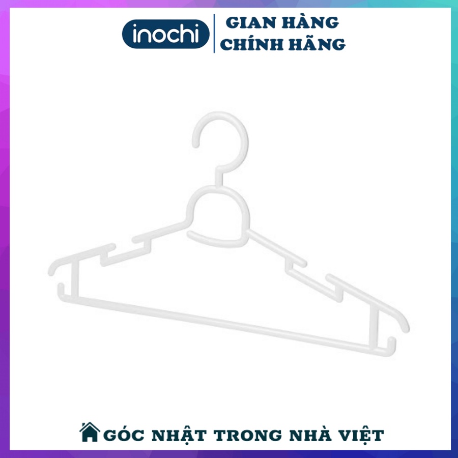 [Set 10] Móc Quần Áo Nhựa Người Lớn Hara 180 Tiện Lợi, Móc Áo Đầm Vuông Cao Cấp Inochi