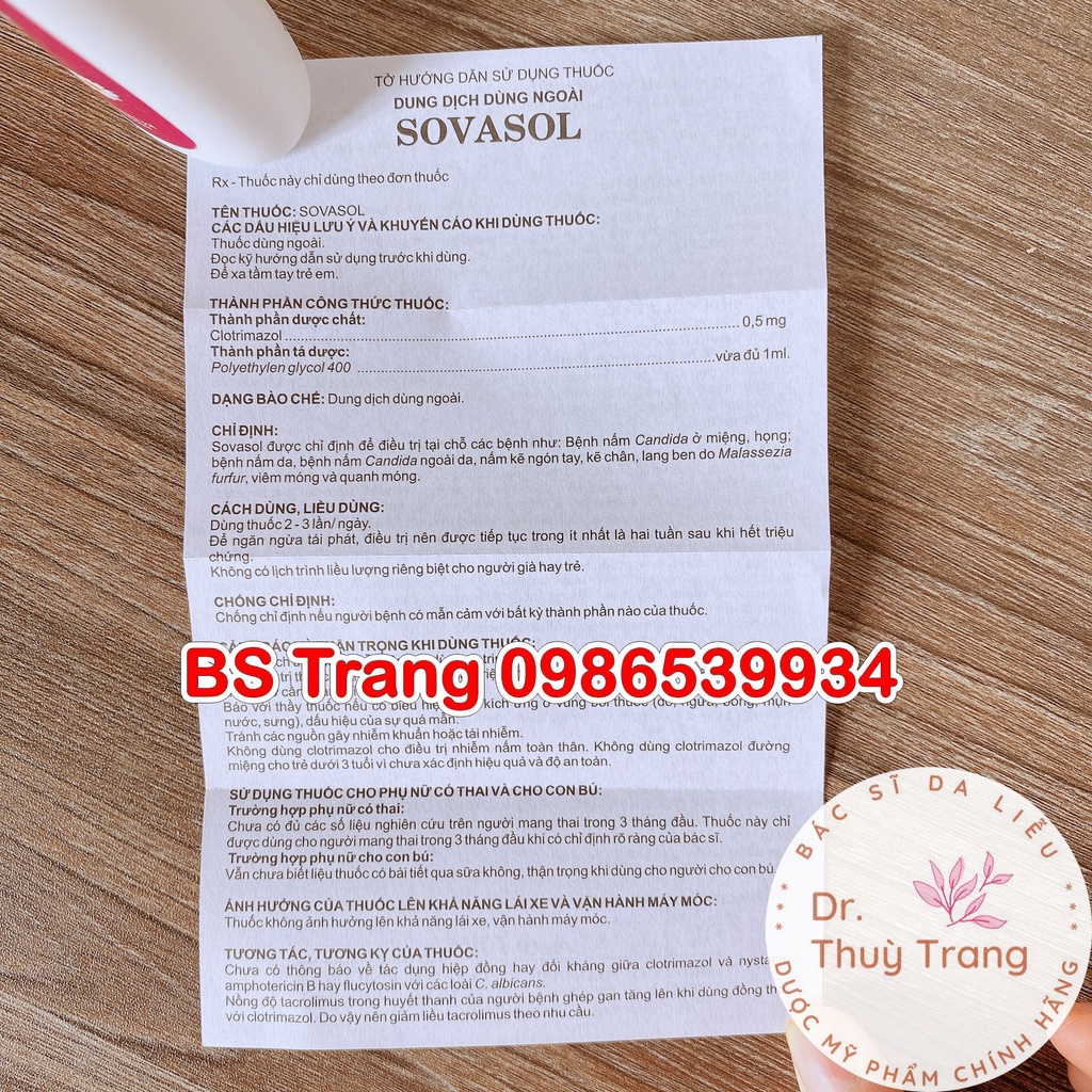 Dung dịch vệ sinh SOVASOL 0.05% - 100ml