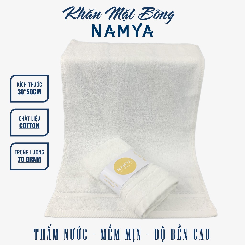 Khăn lau mặt, khăn gội NamyA chất liệu cotton, kích thước từ 30x50cm - 35x80cm