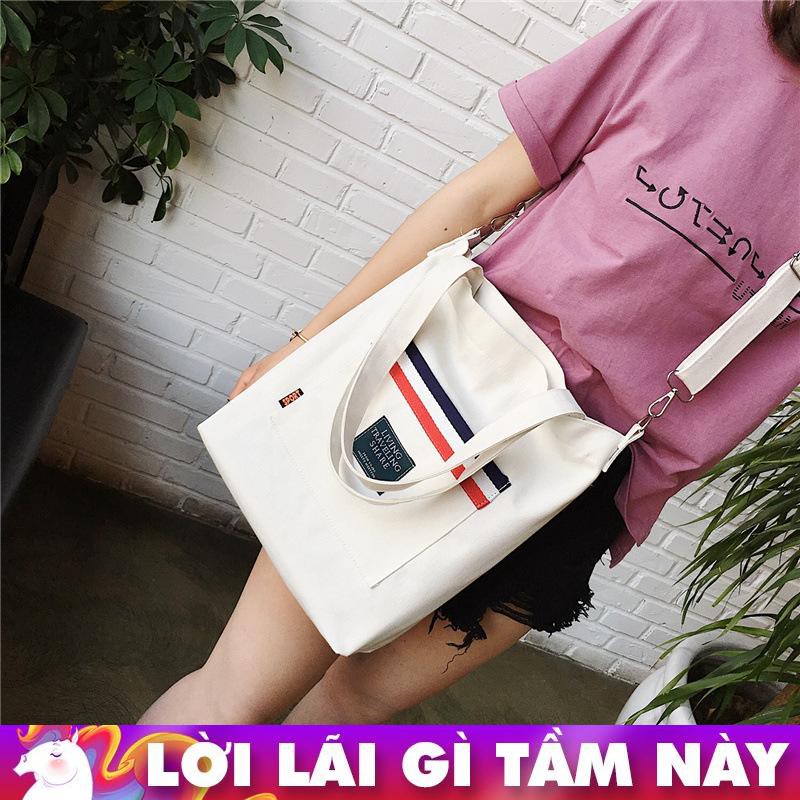 Túi Tote Living Travelling Phối Sọc 3 Màu Mới P988