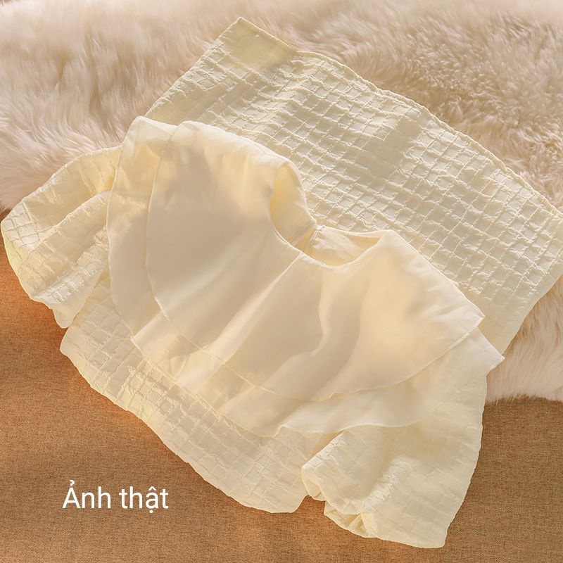 Đầm babydoll cổ bèo voan