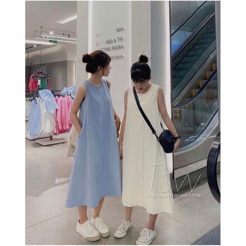 váy xuông chất đũi mát lạnh xuông vừa phải( style korean)