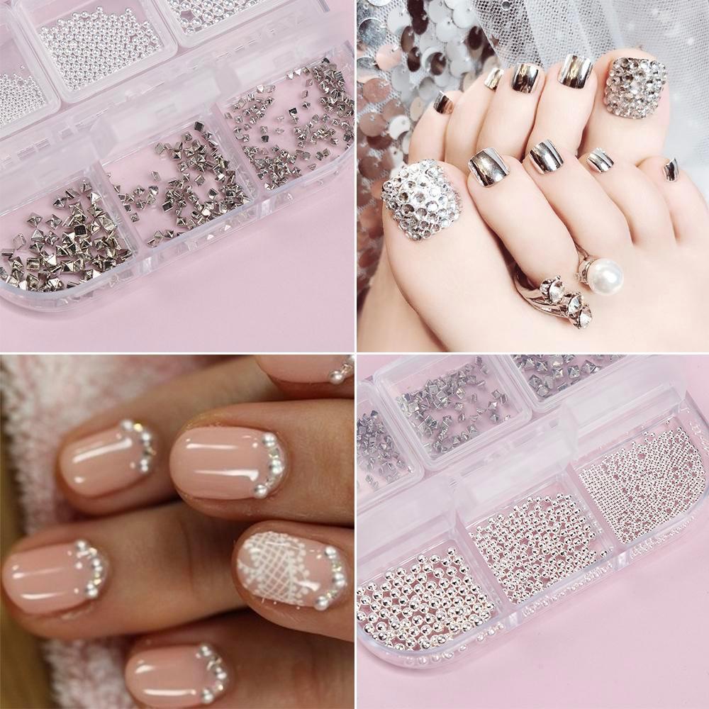 Phụ Kiện Trang Trí Móng Tay Hình Vuông Bằng Kim Loại Heceh