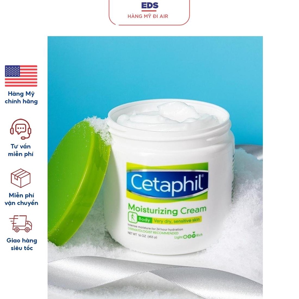 Kem dưỡng ẩm Cetaphil Moisturizing Cream Mỹ 566gr dùng cho da khô nhạy cảm  chàm và trẻ em - EDS Hàng Mỹ
