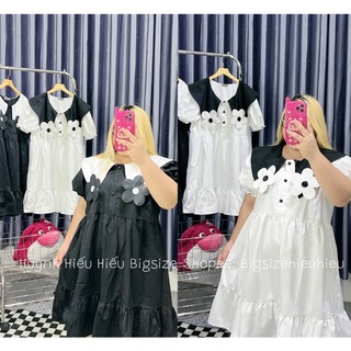 Bigsize Đầm babydoll cổ v bông hoa 55-95kg
