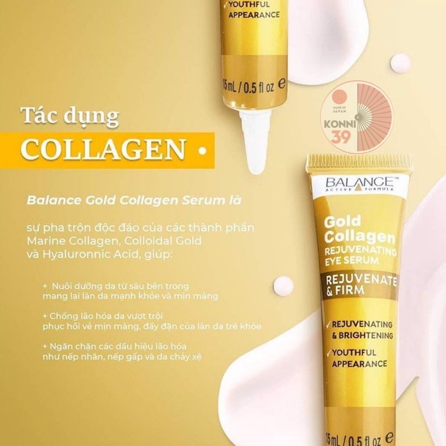 Serum tái tạo và dưỡng da mắt Balance Active Formula Gold Collagen Rejuvenating eye 15ml