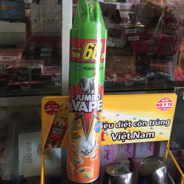 1 thùng (12 chai) xịt muỗi Jumbo Vape hương cam chanh tự nhiên 600ml