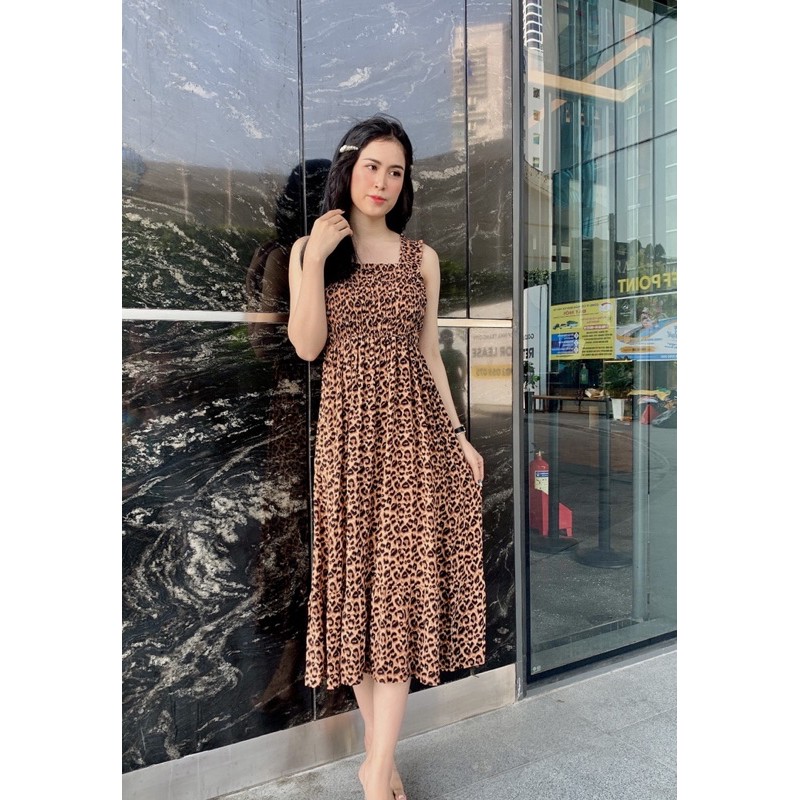 Váy 2 dây dáng suông đuôi cá eo bo thun - Đầm maxi đi biển đi lịch cao cấp -AMYRA VA037 | BigBuy360 - bigbuy360.vn