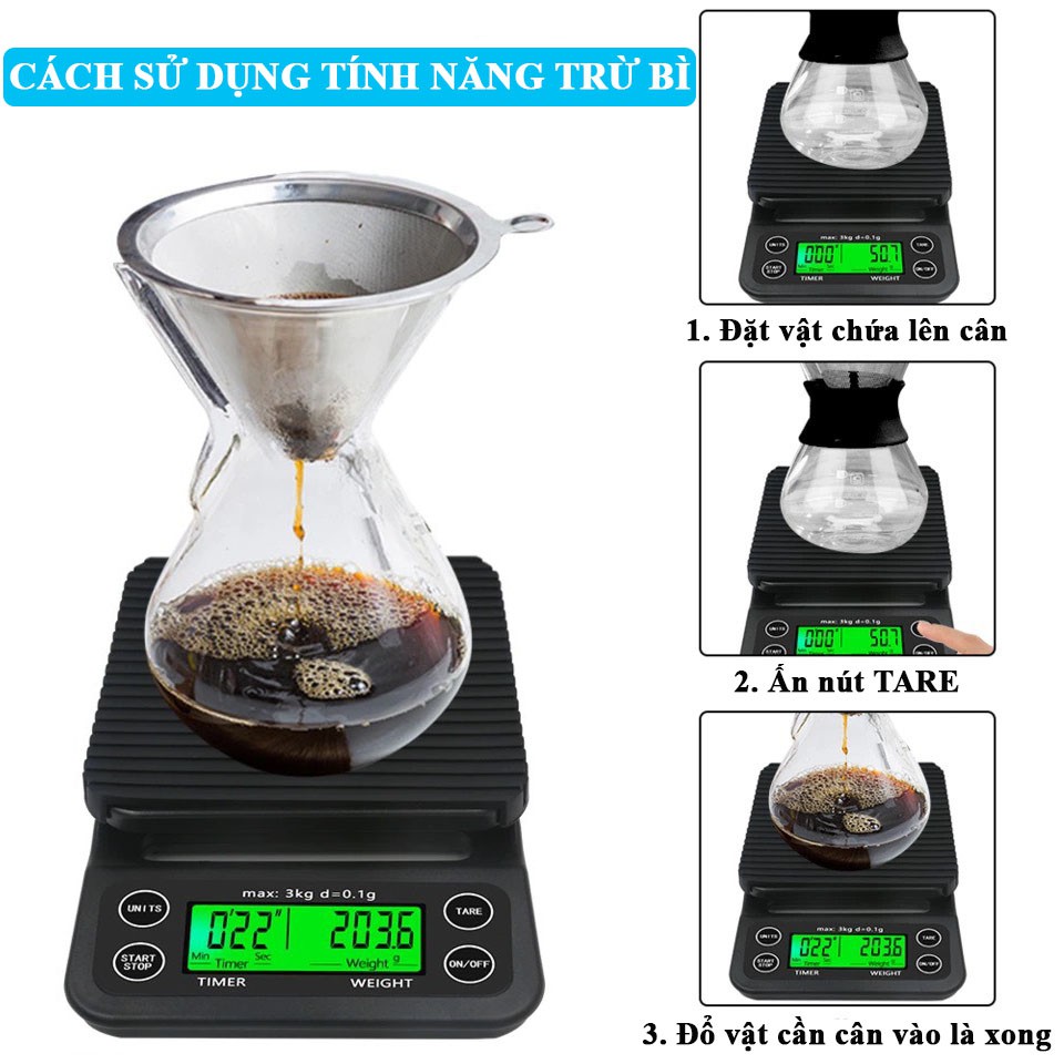 [BH 1 ĐỔI 1] Cân Tiểu Ly Cà Phê 5kg 0.1g TLC Chuyên Dụng Cho Pha Chế Làm Bánh Tela Shop