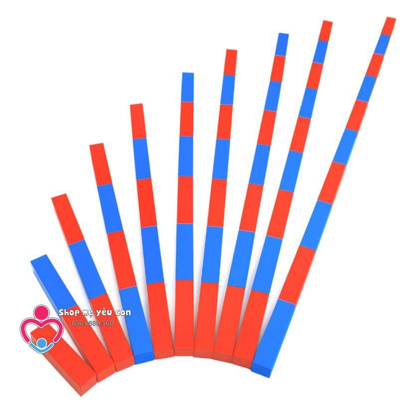 Giáo cụ Montessori - Bộ gậy số mini 50cm (bản mini dùng tại nhà)