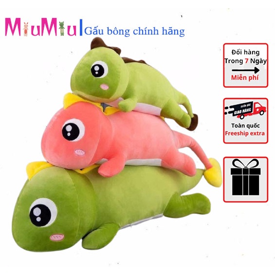 Gấu Bông Gối Ôm Khủng Long Đuôi Tim To Khổng Lồ Mềm Mịn 2 Màu Xanh Hồng_Gấu MiuMiu_TB03